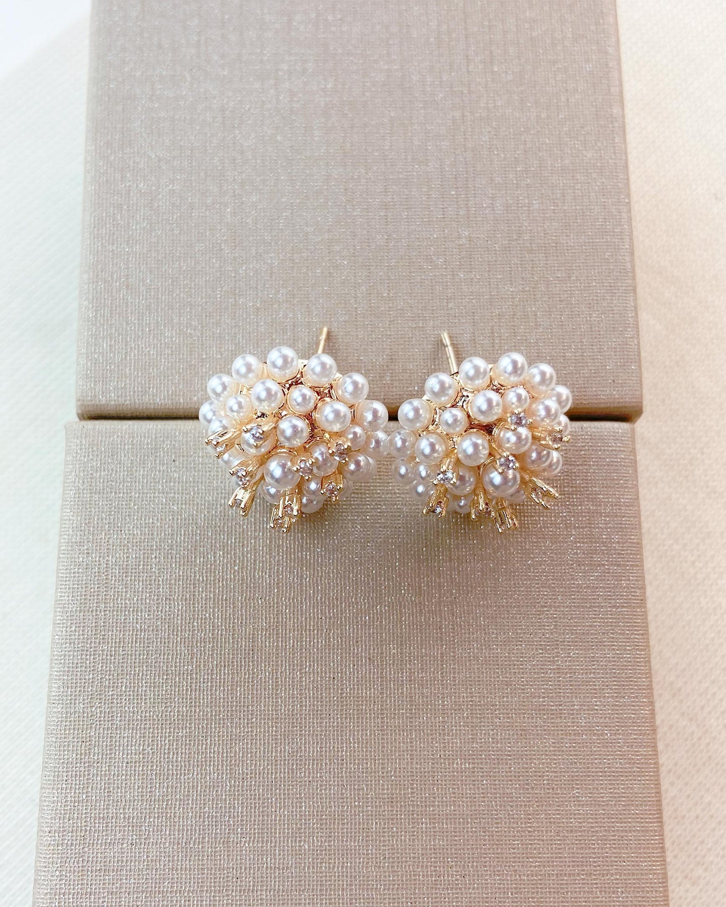 Brinco Redondo de Pérolas e Pontos de Luz