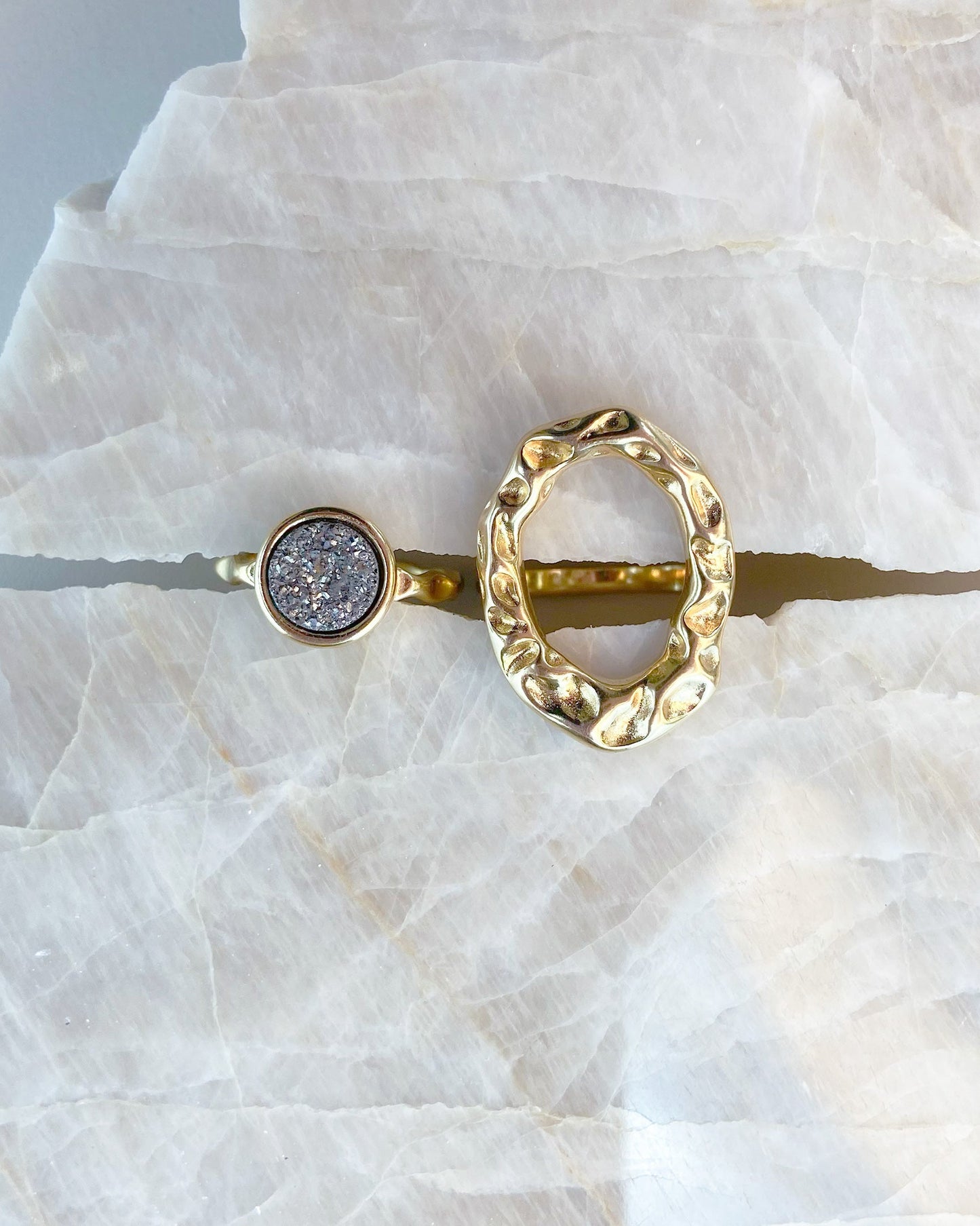 Anel Duplo Drusa Natural