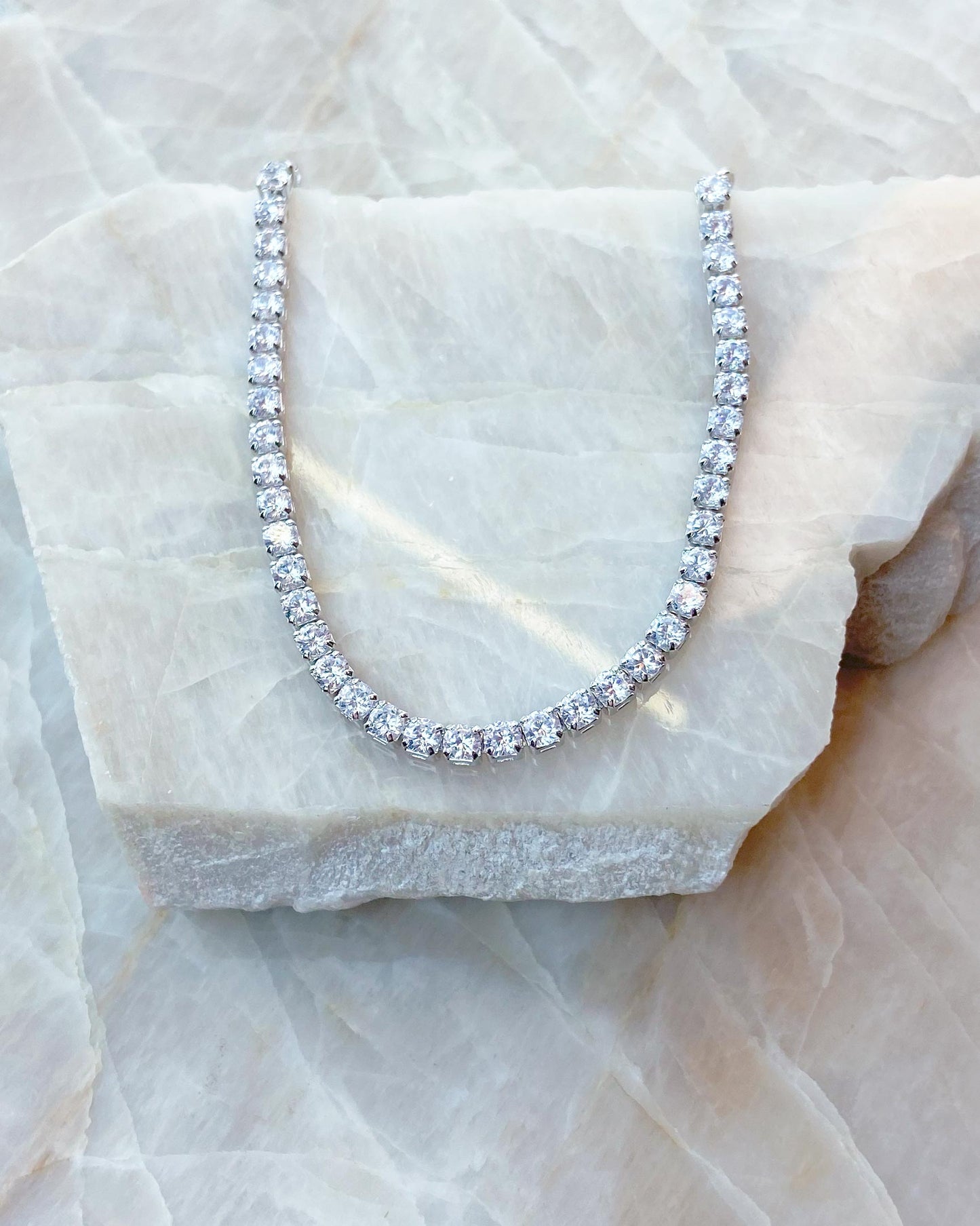 Pulseira Riviera Zircônia Quadrada Ródio Branco