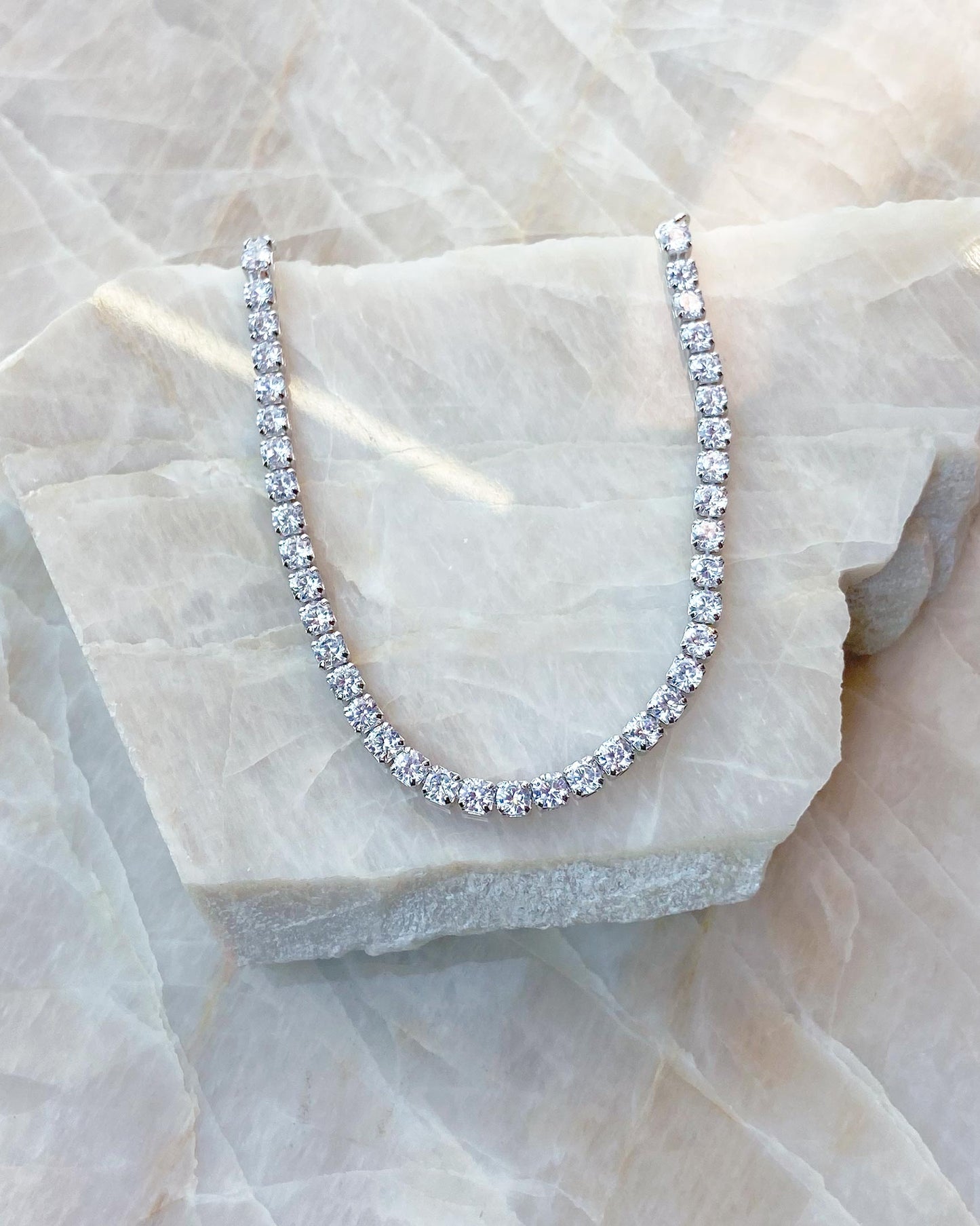 Pulseira Riviera Zircônia Quadrada Ródio Branco